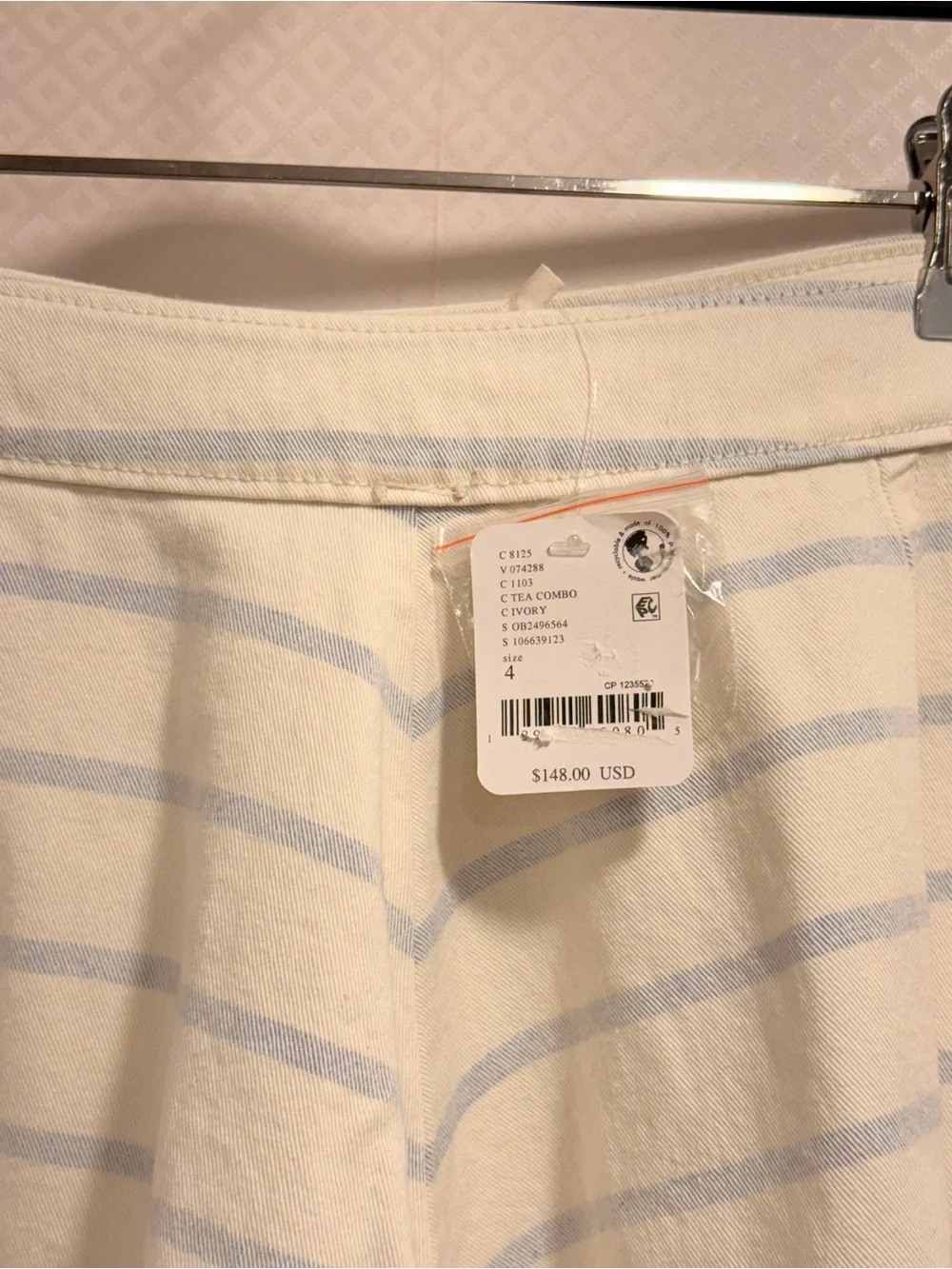 NWT Free People High Tide Stripe Long Shorts Size 4